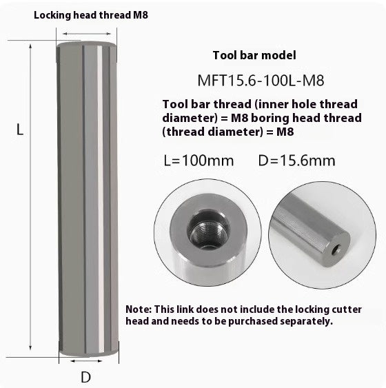 6034 MFT tungsten steel anti-vibration cutter shank lock tooth cutter shank high precision end milling cutter shank monolithic alloy interchangeable carbide head Shandong Denso Pricision Tools Co.,Ltd.